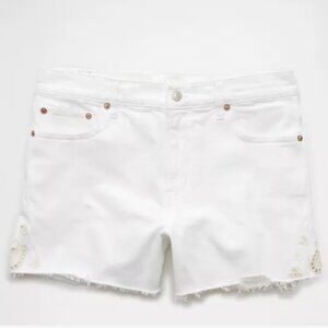 American Eagle AE Stretch Low-Rise Ex-Boyfriend Denim Short - Size 0 - White